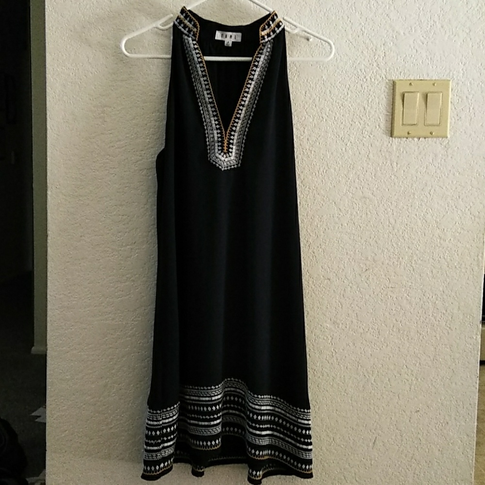THML Chana Embroidered Dress in Navy